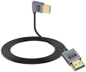BUCIER 8K 90 Degree HDMI Cable, Left Angle HDMI Male to Male Cable,48Gbps Ultra Thin HDMI Cord OD2.5mm, Support 8K@60Hz, 4K@240Hz, Dynamic HDR, eARC, for GH5S, PS5, Xbox One Monitor,PC.4FT/120cm