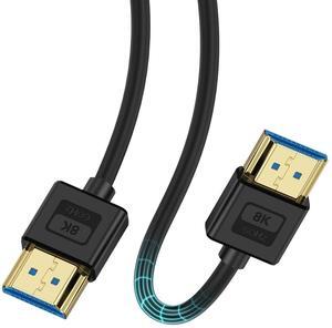 BUCIER Ultra Soft Silicone Short HDMI Cable 1FT/0.3M, 8K Hyper Super Flexible Thin HDMI 2.1 Cable, High Speed Supports 3D, 8K@60Hz, ARC Type-A Male to Male for Camera, Monitor, PS5, Camcorder, Gimbal