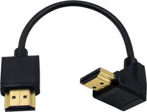 BUCIER 4K 90 Degree HDMI Cable 6inch/15cm, Extremely Thin Down Angled HDMI Male to Male Cable for 3D and 4K Ultra HD TV Stick HDMI 2.0 Cord
