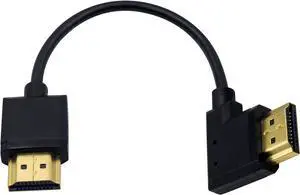 BUCIER 4K 90 Degree HDMI Cable 6inch/15cm, Extremely Thin Left Angle HDMI Male to Male Cable for 3D and 4K Ultra HD TV Stick HDMI 2.0 Cord