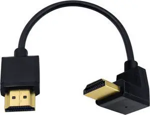 BUCIER 4K 90 Degree HDMI Cable 6inch/15cm, Extremely Thin Up Angle HDMI Male to Male Cable for 3D and 4K Ultra HD TV Stick HDMI 2.0 Cord