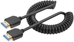 BUCIER 8K Coiled HDMI Cable 3FT- 6FT, HDMI 2.1 Cable Coiled 48Gbps, Extreme Thin HDMI Male to Male Cable Supports 8K@60Hz, 4K@120Hz for Monitor, Laptop, PC, TV
