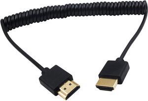 BUCIER 4K Coiled HDMI Cable 6FT/1.8M, HDMI Male to Male Extender Cable for 3D and 4K Ultra HD TV Stick