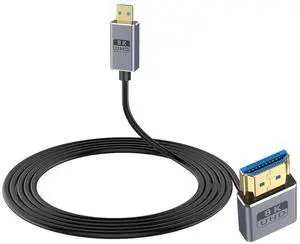BUCIER Micro HDMI to HDMI 2.1 Cable, Down Angle HDMI Male to Micro HDMI Cable 8K@60Hz, 4K@240Hz, 48Gbps High Speed Compatible with Raspberry Pi 5/Pi 4/GoPro Hero 7 6/S.ony A6000 Camera 4FT/1.2M