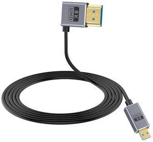 BUCIER Micro HDMI to HDMI 2.1 Cable, Right Angle HDMI Male to Micro HDMI Cable 8K@60Hz, 4K@240Hz, 48Gbps High Speed Compatible with Raspberry Pi 5/Pi 4/GoPro Hero 7 6/S.ony A6000 Camera 4FT/1.2M