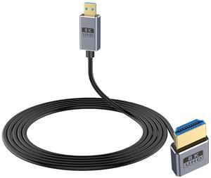 BUCIER Micro HDMI to HDMI 2.1 Cable, Up Angle HDMI Male to Micro HDMI Cable 8K@60Hz, 4K@240Hz, 48Gbps High Speed Compatible with Raspberry Pi 5/Pi 4/GoPro Hero 7 6/S.ony A6000 Camera 4FT/1.2M
