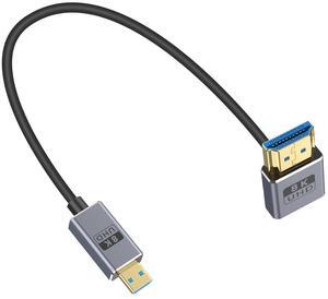 BUCIER Short Micro HDMI 2.1 Cable, 90 Degree Micro HDMI to HDMI Cable, Down Angle HDMI Male to Micro HDMI Cable 8K@60Hz, 4K@240Hz, 48Gbps High Speed for Camera 1FT/30cm