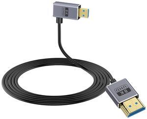 BUCIER 8K 90 Degree Micro HDMI to HDMI Cable, Right Angl HDMI Male to Micro HDMI Adapter Cable with 8K@60Hz, 4K@240Hz, 48Gbps Micro HDMI Cable Coiled for Cameras, DSLRs, Camcorders, Monitors 4FT/1.2M