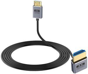BUCIER 8K Mini HDMI to HDMI Cable 2.1 Cord 48Gbps,Ultra Thin Up Angle HDMI to Mini HDMI Male Cord, Support High Speed 8K@60Hz, 4K@240Hz for Camera, Camcorder, Graphics/Video Card 4FT