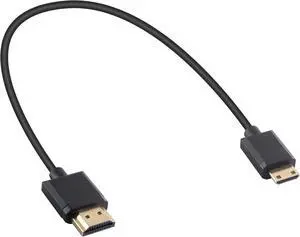 BUCIER Short Mini HDMI to HDMI Cable 1FT/30cm, Ultra Slim/Flexible Soft Mini HDMI Male to HDMI Male Supports High-Speed 4K@60Hz, 3D, 18Gbps, 1080P for Projector, Monitor, Camcorde
