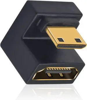 BUCIER 180 Degree Mini HDMI to HDMI Adapter 8K@60Hz, 48Gbps, UHD Down Angle (Male to Female) for Cameras, Projectors 1 Pack