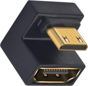 BUCIER 180 Degree Mini HDMI to HDMI Adapter 8K@60Hz, 48Gbps, UHD Up Angle (Male to Female) for Cameras, Projectors 1 Pack