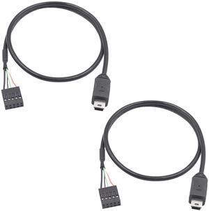 BUCIER Mini USB to Motherboard Cable 1.65FT/50CM, Mini USB Male to 9pin Female Cable forcomputer motherboards 2pack