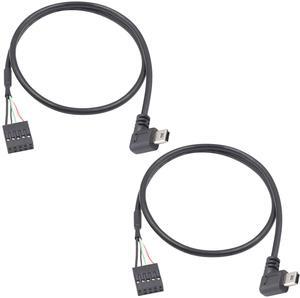 BUCIER Mini USB to Motherboard Cable, Right Angled Mini USB Male to 9 Pin Motherboard Female Adapter Dupont Extended Cable1.5FT/50CM