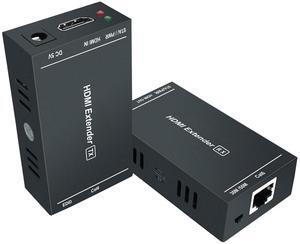 BUCIER HDMI Extender 1080p@60Hz, 3D, Over Single Cat5e/Cat6/Cat 7 Cable Full HD Uncompressed Transmit Up to 164 Ft(50m), EDID and POC Function Supported (Transmitter and Receiver)