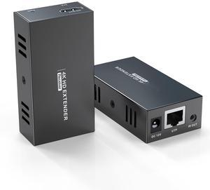 BUCIER 4K@60Hz HDMI Extender Over Ethernet (Cat7/Cat6/Cat5e) up to 200ft/330ft - Ultra HD Signal, Seamless Transmission, EDID and POE Support (Transmitter & Receiver)