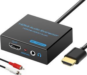 BUCIER HDMI Audio Extractor Splitter 4K 3.5mm Adapter Converter with AUX RCA L or R Stereo Output Support 1080P 3D Compatable for PS4 Fire Stick Blu Ray Player etc