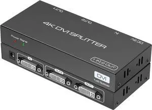 BUCIER DVI Splitter 1 in 2 Out 2 Port DVI Dual Monitors Distribution Duplicator Video Splitter Support EDID Management Resolution up to 4K30Hz for PC Laptop DVR Projector HDTV
