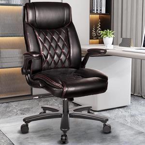 Heavy Duty Executive Office Chair, 400lbs Big and Tall Leather Office Chair  for Heavy People, High Back Ergonomic Computer Desk Chair with Tilt  Rock&Tension, Padded Armrests, Black 