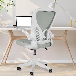 Ninecer Desk Chairs with Wheels Computer Task Chair with Flip-up Armrest Ergonomic Mesh Office Chair with 300LBS Capacity Gray