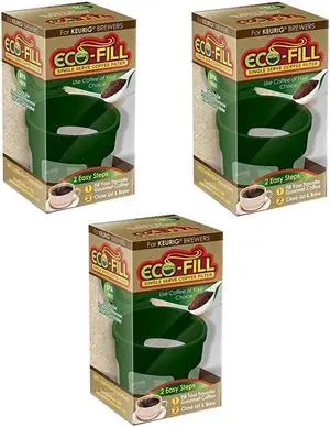 Perfect Pod Eco-Fill Refillable Capsule for K-cup Brewers - 3 Pack
