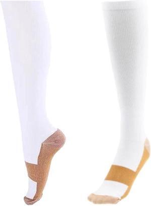 Miracle Copper Compression Socks - Large/Extra Large in White