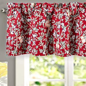 DriftAway Isa Flowers Leaves Botanical Classic Pattern Blackout Thermal Insulated Window Curtain Valance Rod Pocket 52 Inch by 18 Inch Plus 2 Inch Header Red