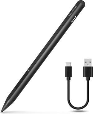 RENAISSER Stylus Pen for Surface, USB-C Charging, Made in Taiwan, 4096 Pressure Sensitivity, Compatible with New Surface Pro 8 & Pro 7/Laptop Studio/Go 3/Duo 2, Rechargeable, Raphael 520C, Black