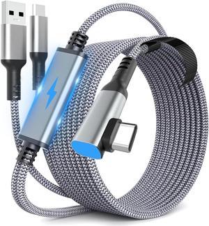 Link Cable 16 FT for Meta Oculus Quest 3, Quest 2/Pro Accessories, 3 in-1 Charging While Playing All Day, with USB C Sufficient Power for VR Headset (16FT- Charging While Play)