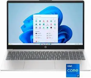 HP 15.6 Inch (1920x1080) FHD Touchscreen Laptop, Intel Core I7-1355U Processor, 16GB DDR4 RAM - 512GB PCIe SSD, Windows 11 Home - Natural Silver (15-Fd0127dx)