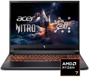 Acer Nitro V Gaming Laptop | 16" WUXGA IPS 180Hz Display | AMD Ryzen 7 260 Processor | NVIDIA GeForce RTX 5050 GPU | 16GB DDR5 | 512GB SSD | Windows 11 - (Obsidian Black)