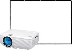 RCA 480P LCD Home Theater Projector with Bonus 100" Fold up Projector Screen, RPJ166-COMBO - White RCA 480P LCD Home Theater Projector with Bonus 100" Fold up Projector Screen, RPJ166-COMBO - White