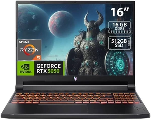 Acer Nitro V AI Gaming Laptop, 16 Inch WUXGA 180Hz IPS Display, AMD Ryzen 5 240 (Up to 5 GHz), 16GB DDR5 RAM - 512 GB SSD, NVIDIA GeForce RTX 5050 8GB GDDR7, Windows 11 Home Acer Nitro V AI Gaming Laptop, 16 Inch WUXGA 180Hz IPS Display, AMD Ryzen 5 240 (Up to 5 GHz), 16GB DDR5 RAM - 512 GB SSD, NVIDIA GeForce RTX 5050 8GB GDDR7, Windows 11 Home