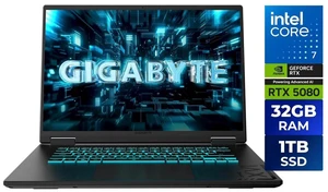 GIGABYTE A16 PRO Gaming Laptop - 16 Inch WQXGA (2560x1600) 165Hz IPS Display, Intel Core 7 240H Processor, 32GB RAM-1TB SSD, NVIDIA GeForce RTX 5080 16GB GDDR7, RGB Backlit Keyboard, Windows 11 Home GIGABYTE A16 PRO Gaming Laptop - 16 Inch WQXGA (2560x1600) 165Hz IPS Display, Intel Core 7 240H Processor, 32GB RAM-1TB SSD, NVIDIA GeForce RTX 5080 16GB GDDR7, RGB Backlit Keyboard, Windows 11 Home