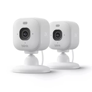 Blink Mini 2K+ Resolution Compact Plug-In Security Camera, 2K Video Resolution, Color Night Vision, Enhanced Audio. 2Pack Camera - White Blink Mini 2K+ Resolution Compact Plug-In Security Camera, 2K Video Resolution, Color Night Vision, Enhanced Audio. 2Pack Camera - White