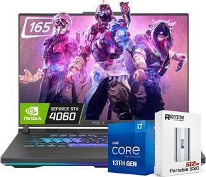 ASUS 2024 Newest ROG Strix G16 16" WUXGA 165Hz Gaming Laptop, Intel Core i7-13650HX(>i9-12900HX), GeForce RTX 4060, RGB KB, Win 11, W/Portable SSD, Gray(64GB DDR5, 4TB SSD)
