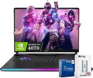 MSI 2025 GE68HX Raider Gaming 16" 144Hz FHD+ Laptop, Intel 24-Core i9-14900HX(up to 5.8 GHz), GeForce RTX 4070, 32GB DDR5 RAM, 1TB SSD, RGB Backlit, Thunderbolt 4, Webcam, W/PSD, Win 11 Home, Black MSI 2025 GE68HX Raider Gaming 16" 144Hz FHD+ Laptop, Intel 24-Core i9-14900HX(up to 5.8 GHz), GeForce RTX 4070, 32GB DDR5 RAM, 1TB SSD, RGB Backlit, Thunderbolt 4, Webcam, W/PSD, Win 11 Home, Black