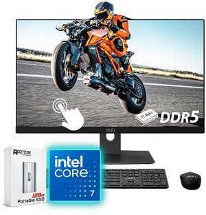 MSI Modern All-In-One, 23.8" FHD Touchscreen, Intel Core 7 150U(>i7-1335U, 5.40 GHz), Prebuilt PC, 1080p IR Webcam, WiFi 6E, Keyboard&Mouse, Windows 11 Home, Black(16GB DDR5 RAM | 1TB SSD | 1TB HDD) MSI Modern All-In-One, 23.8" FHD Touchscreen, Intel Core 7 150U(>i7-1335U, 5.40 GHz), Prebuilt PC, 1080p IR Webcam, WiFi 6E, Keyboard&Mouse, Windows 11 Home, Black(16GB DDR5 RAM | 1TB SSD | 1TB HDD)