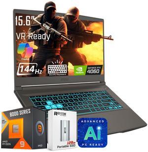 MSI thin 15 gaming laptop, 15.6" FHD IPS Display, AMD Ryzen 9 8945HS(>i9-13900H, 5.2 GHz), GeForce RTX 4060, AI&VR Ready, CoPilot+ PC, Backlit Keyboard, Windows 11 Home, Gray(64GB DDR5 RAM | 1TB SSD)