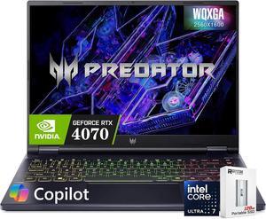 acer Predator Helios Neo 14 Gaming AI PC Laptop, GeForce RTX 4070 Graphics, 14.5" WQXGA (2560x1600, 100% sRGB, G-SYNC), Intel 16-core Ultra 7 155H, RGB Backlit, W/128GB PSD, Win11 Home(16GB|1TB SSD)