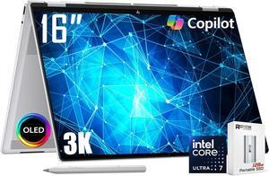 HP OmniBook 7 Flip 2-in-1 Touchscreen Laptop, 16" 3K OLED, Intel Evo Platform 8-Core Ultra 7 258V(>Ultra 9 185H), Copilot+ AI PC, WiFi 7, Backlit KB, W Pen & 128GB PSD, Win11 Home(32GB|2TB SSD)
