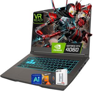 MSI Thin 15 gaming laptop, 15.6" 144Hz FHD 1920 x 1080 Display, AMD Ryzen 9 8945HS(>i9-13900H), GeForce RTX 4060, AI&VR Ready, CoPilot, Backlit Keyboard, Windows 11 Home, Gray(64GB DDR5 RAM | 1TB SSD)