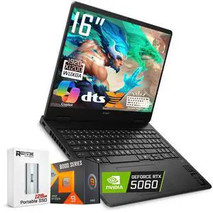 HP OMEN 16 Gaming Laptop, 144Hz 1920 x 1200 Display, Ryzen 9 8940HX(>i9-13900H, 5.3 GHz), GeForce RTX 5060, RGB Backlit Keyboard, 1080p Webcam, WiFi 6, Windows 11 Home, Black(32GB DDR5 RAM | 2TB SSD)