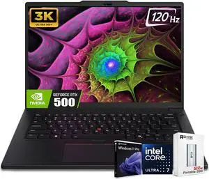 Lenovo ThinkPad P14s Gen 5 Intel Core Ultra 7 155H Mobile Workstation, 14.5" 3K (3072 x 1920) 430Nits 120Hz, NVIDIA RTX 500 Ada, Backlit KB, Fingerprint Reader, W/512 PSD, Windows 11 Pro(64GB|4TB SSD)