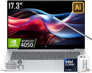 HP OmniBook 7 17.3"(Replace Envy17) Copilot+ AI PC Touchscreen Laptop, GeForce RTX 4050, Intel Evo Core Ultra 7 Series 2 258V(>Ultra 9 185H), Backlit KB, W/512GB PSD&Stylus, Win11 Home(32GB|1TB SSD)
