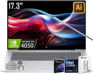 HP OmniBook 7 17.3"(Replace Envy17) Copilot+ AI PC Touchscreen Laptop, GeForce RTX 4050, Intel Evo Core Ultra 7 Series 2 258V(>Ultra 9 185H), Backlit KB, W/512GB PSD&Stylus, Win11 PRO(32GB|1TB SSD)