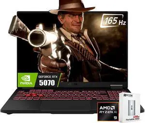 ASUS 2025 TUF A16 16" FHD+ 165Hz RTX 5070 Gaming Laptop, AMD Ryzen 9 270(>i9-12900, Up to 5.2GHz), 72GB DDR5 RAM, 2TB PCIE SSD, RGB Backlit Keyboard, Thunderblot 4,W/Portable SSD