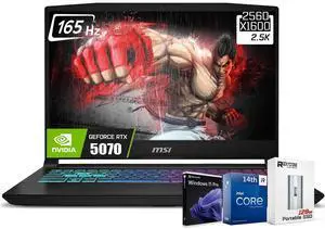 MSI 2025 Katana HX Gaming Laptop, 15.6 165Hz QHD+ IPS Display, 24-core i9-14900HX (UP to 5.8 GHz, GeForce RTX 5070, AI&VR Ready, Copilot+ PC, RGB Backlit Keyboard, W11 Pro, Black(64GB DDR5 | 4TB SSD)