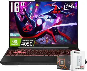 ASUS TUF Gaming A16 Gaming Laptop, 16 WUXGA 144Hz 16:10 Display, AMD Ryzen 7 7445HS(>Intel i7-13700), NVIDIA RTX 4050, Backlit KB, AI Noise-Cancellation, Win11 Home, W/128GB PSD(16GB|512GB SSD)