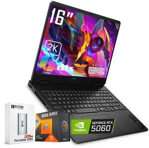 HP OMEN 16 Gaming Laptop, 144Hz 2K Display, Ryzen 9 8940HX(>i9-13900H, 5.3 GHz), GeForce RTX 5060, RGB Backlit Keyboard, Copilot+ PC, VR Ready, WiFi 6, Windows 11 Home, Black(32GB DDR5 RAM | 1TB SSD) HP OMEN 16 Gaming Laptop, 144Hz 2K Display, Ryzen 9 8940HX(>i9-13900H, 5.3 GHz), GeForce RTX 5060, RGB Backlit Keyboard, Copilot+ PC, VR Ready, WiFi 6, Windows 11 Home, Black(32GB DDR5 RAM | 1TB SSD)